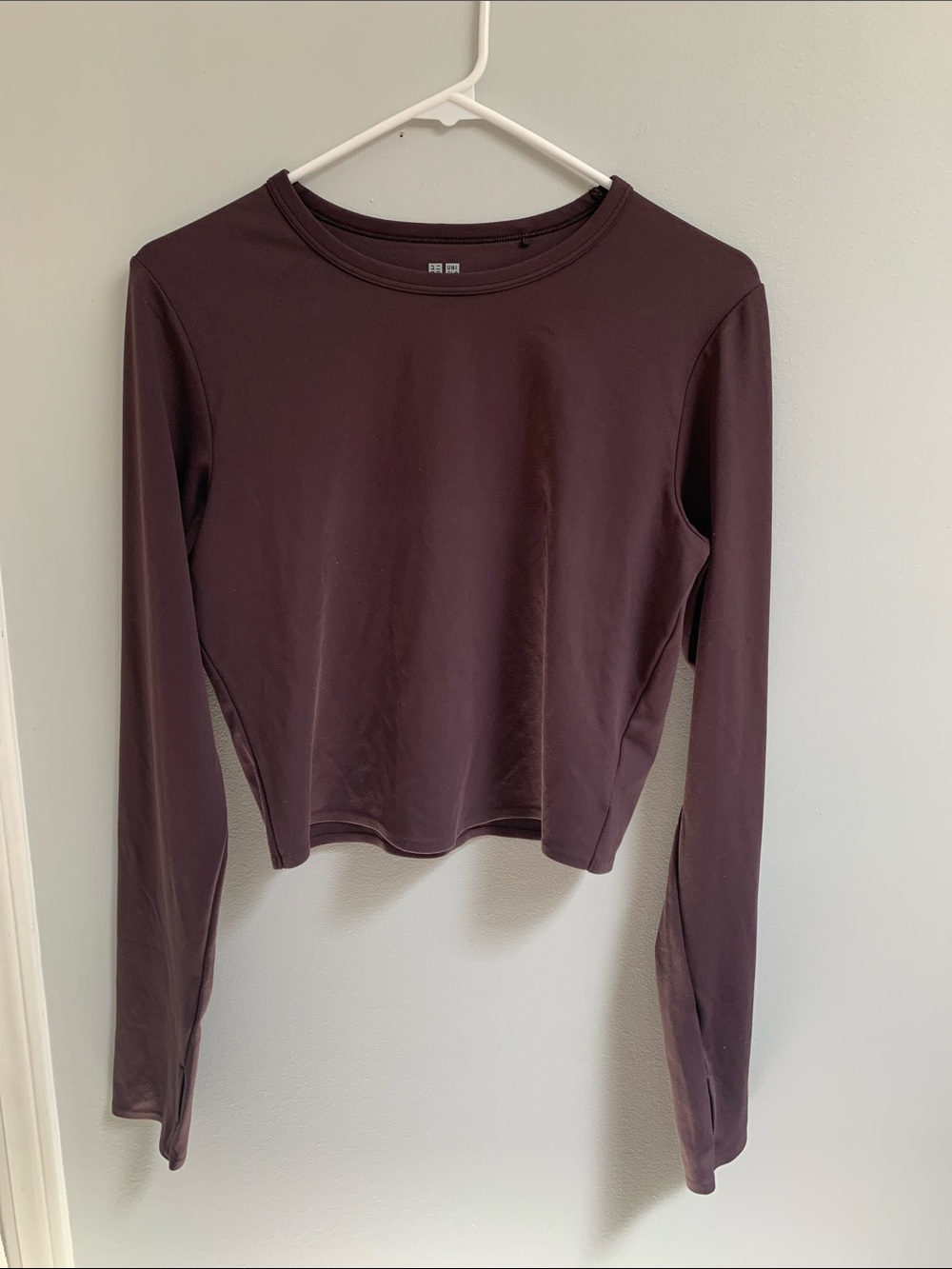 Uniqlo Long Sleeve Crewneck Top - Plum Brown